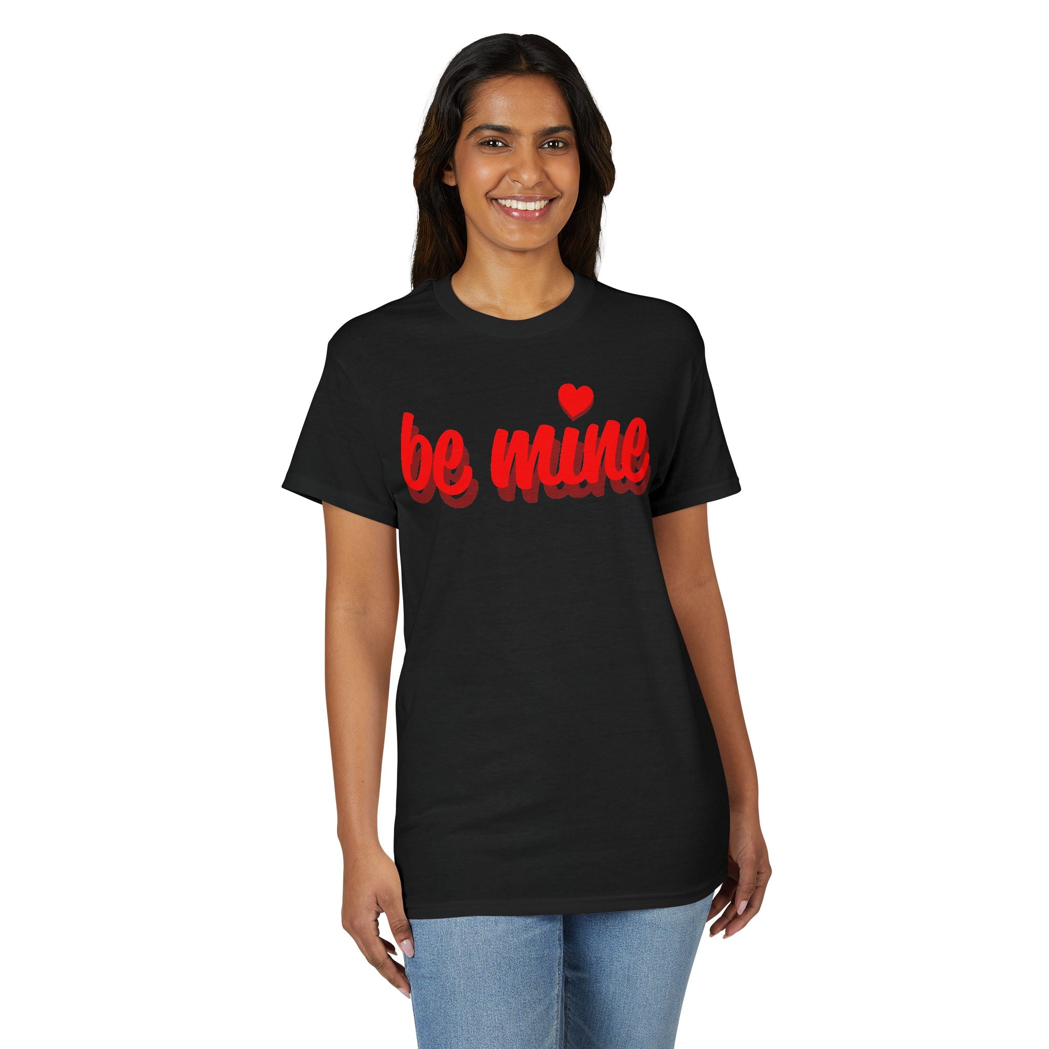 Be Mine Valentine T-Shirt — Red Script Heart Valentine's Day Tee