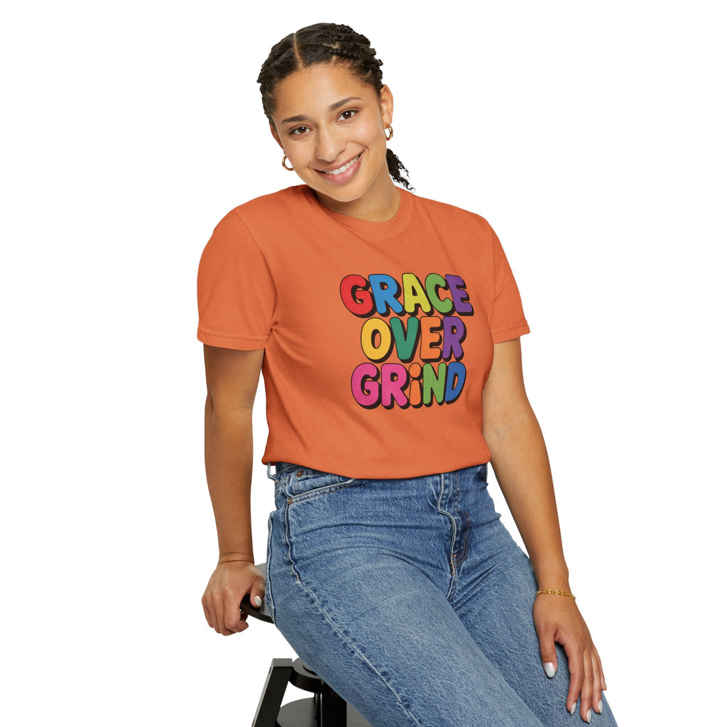 Grace Over Grind T-Shirt — Colorful Positive Faith Tee