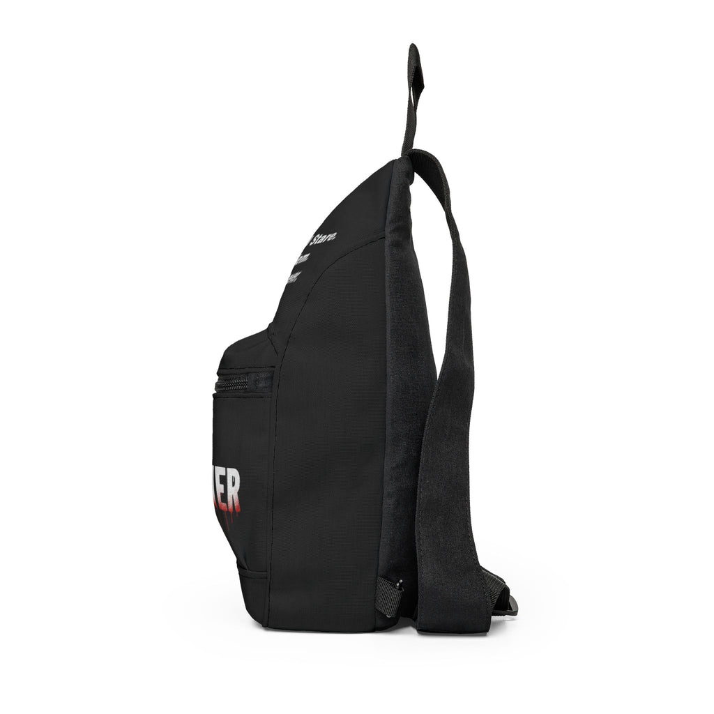 Black Drip Slogan Sling Bag