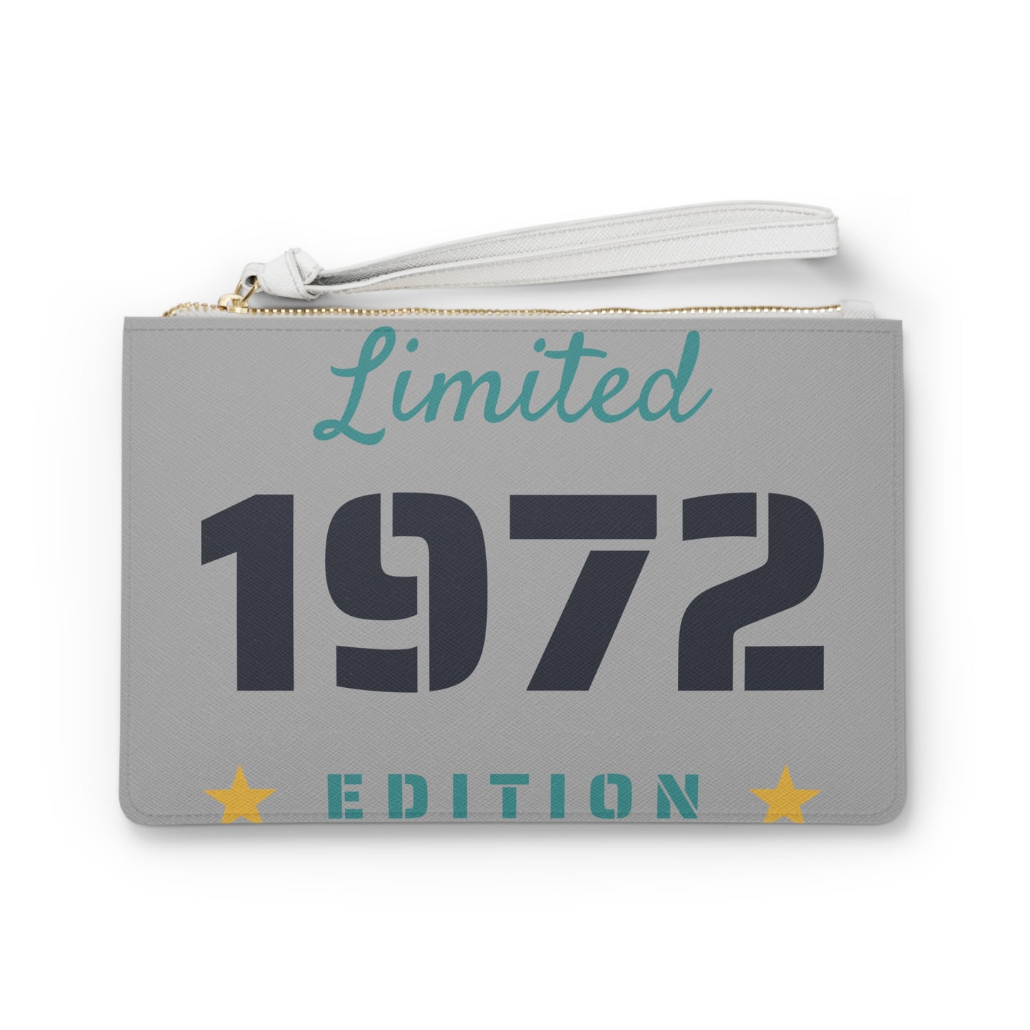 Limited Edition 1972 Clutch Bag - Stylish Gray Accessory for Celebrations