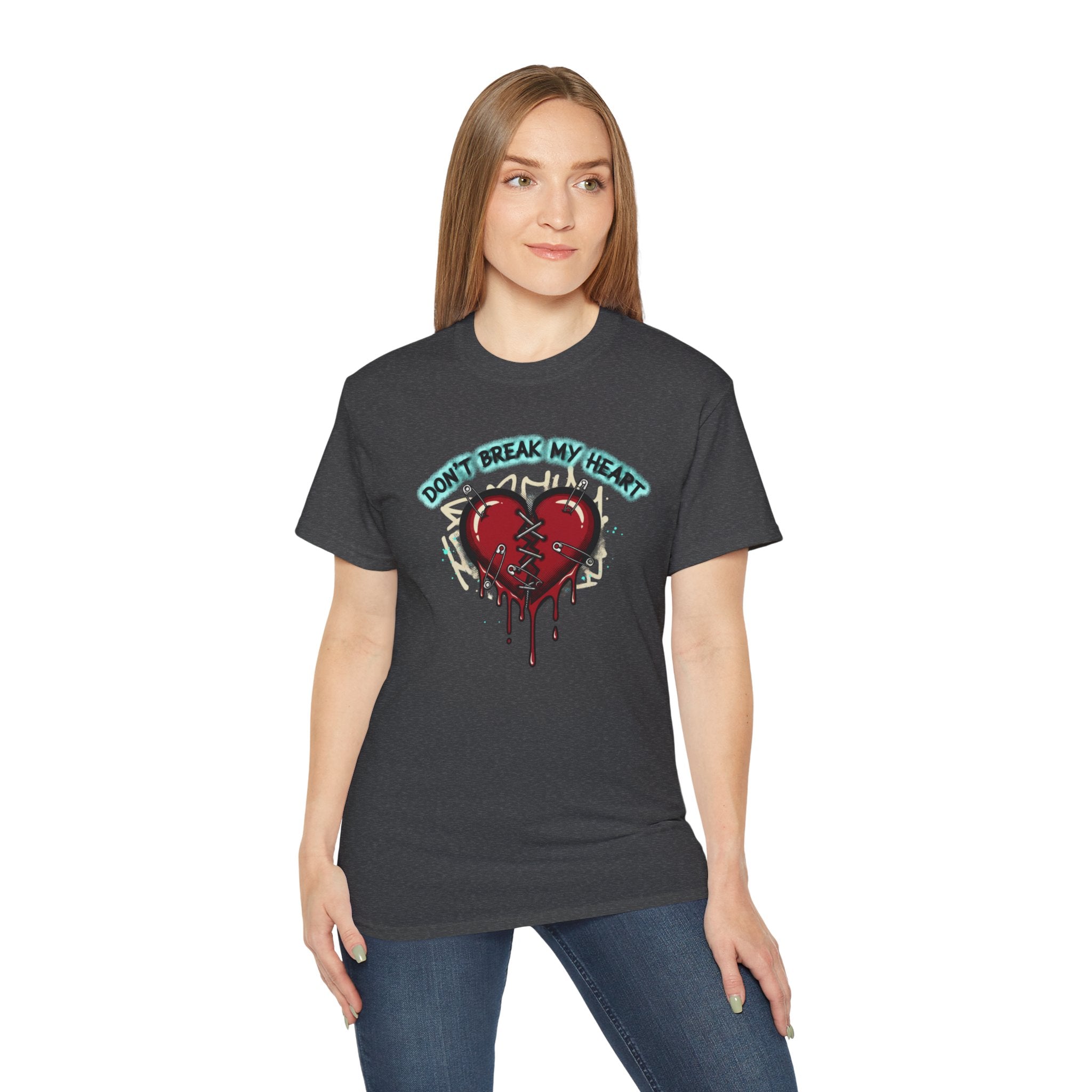 T-Shirt — "Don’t Break My Heart" Dripping Broken Heart Graphic Tee