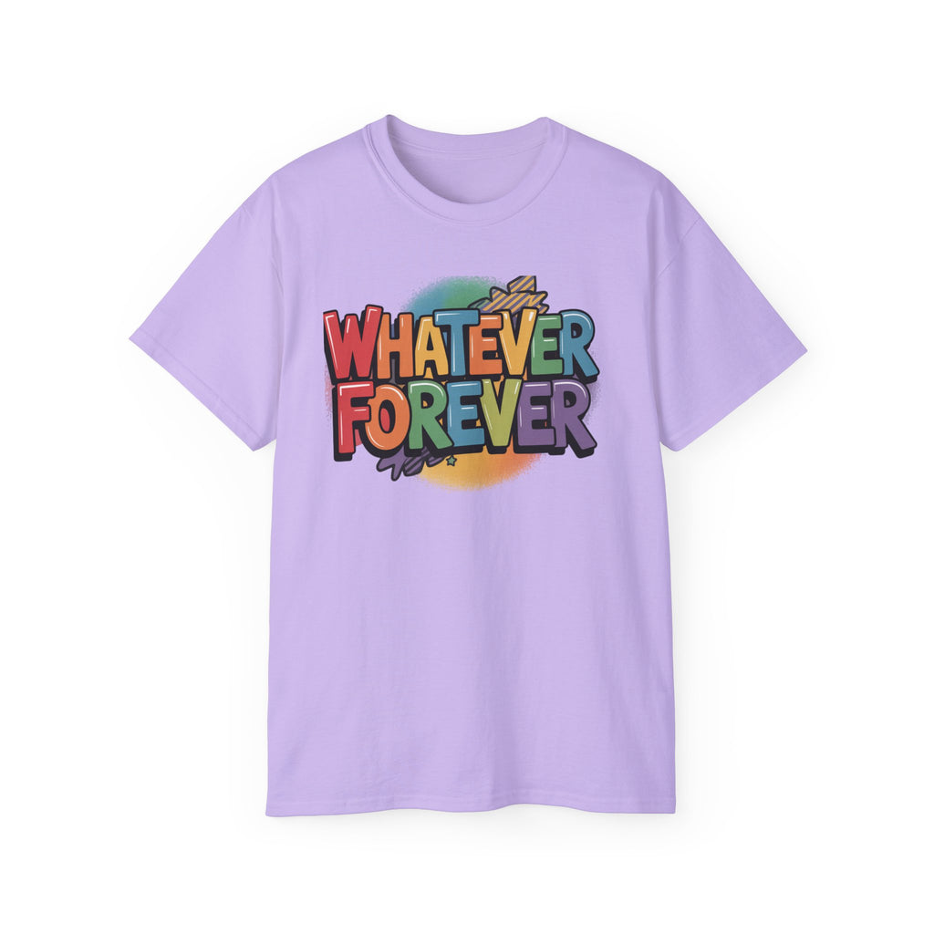 Whatever Forever Graphic Tee — Retro Rainbow Casual T‑Shirt