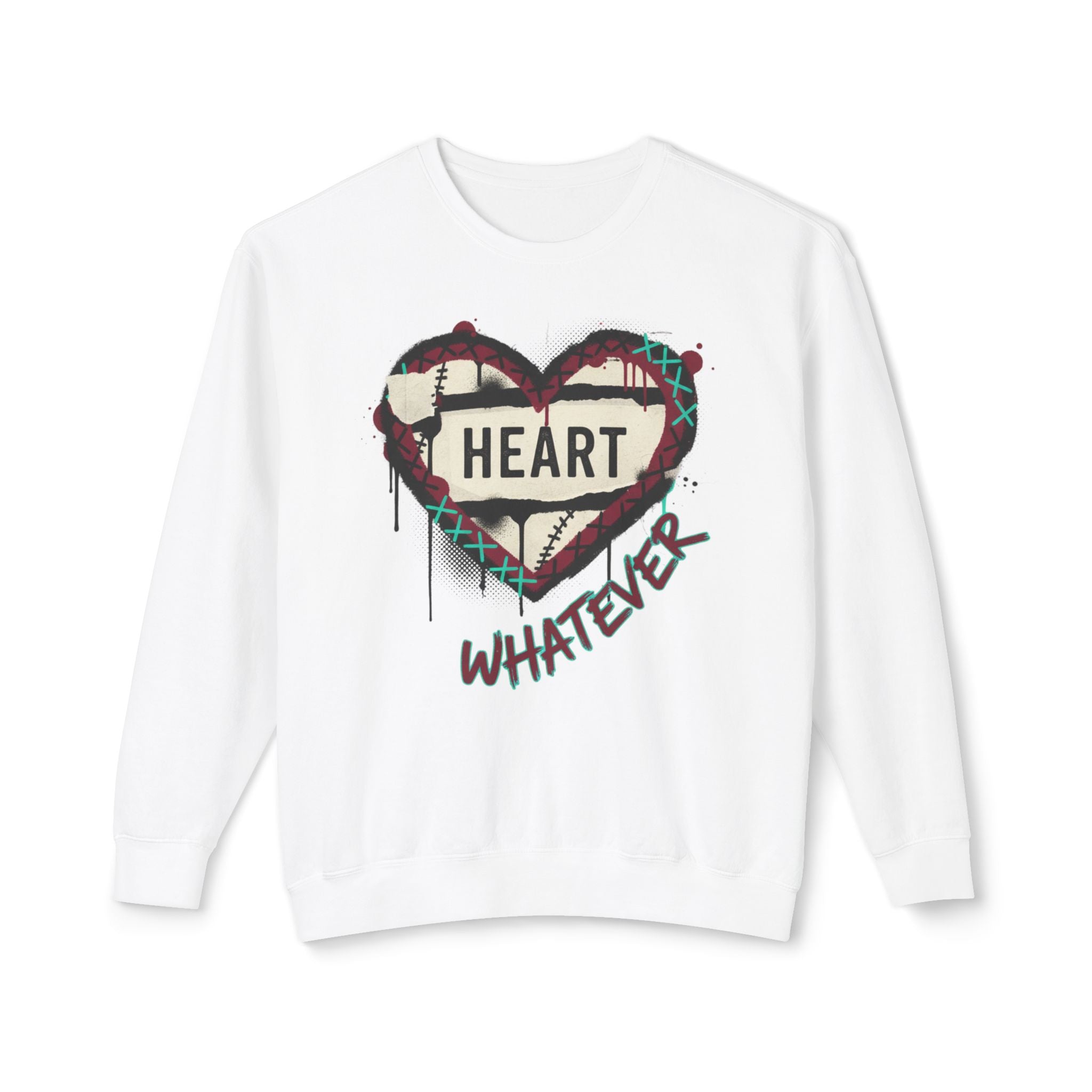 Crewneck Sweatshirt — Graffiti Heart “Heart Whatever” Streetwear