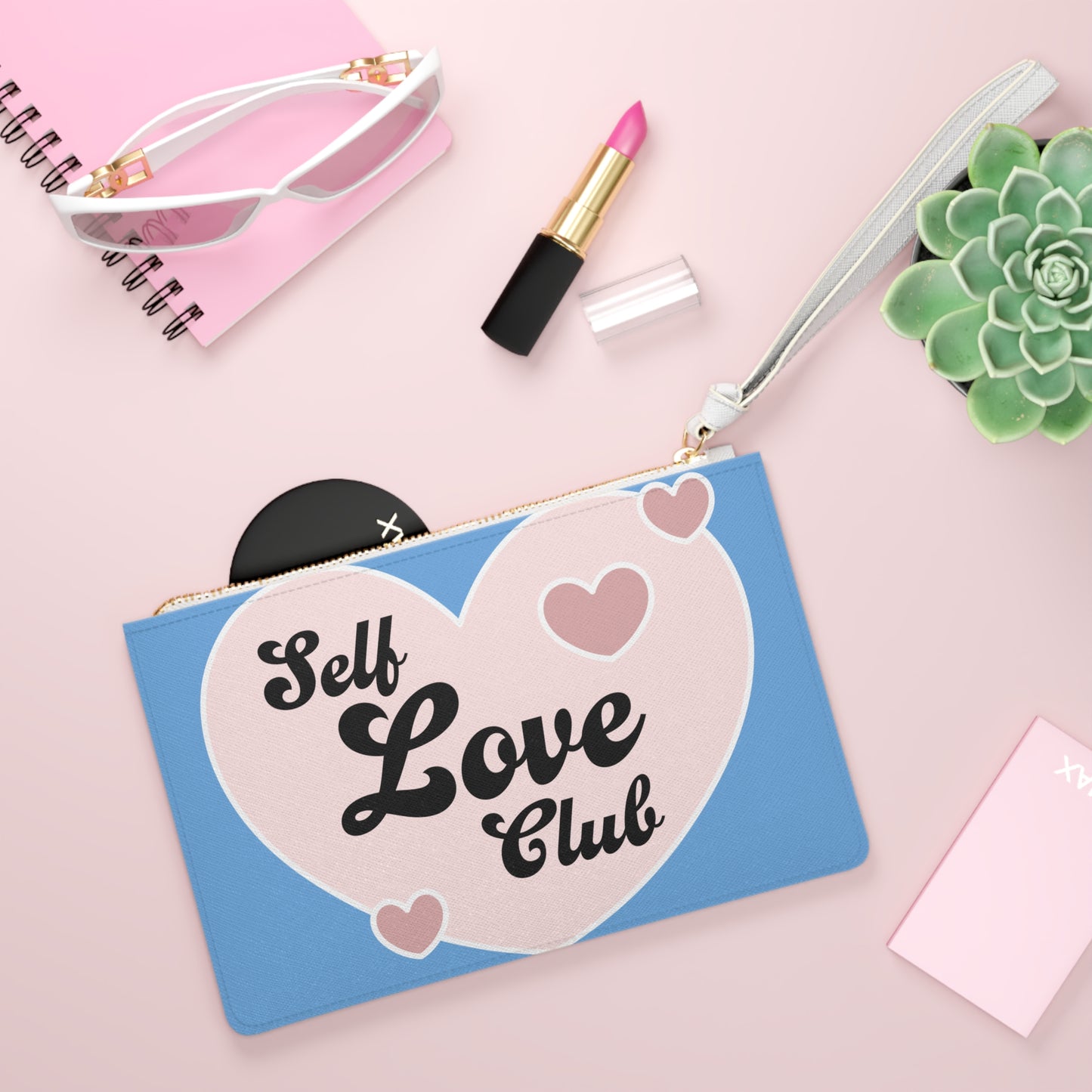 Self Love Club Clutch Bag | Heart Design for Self-Care Enthusiasts