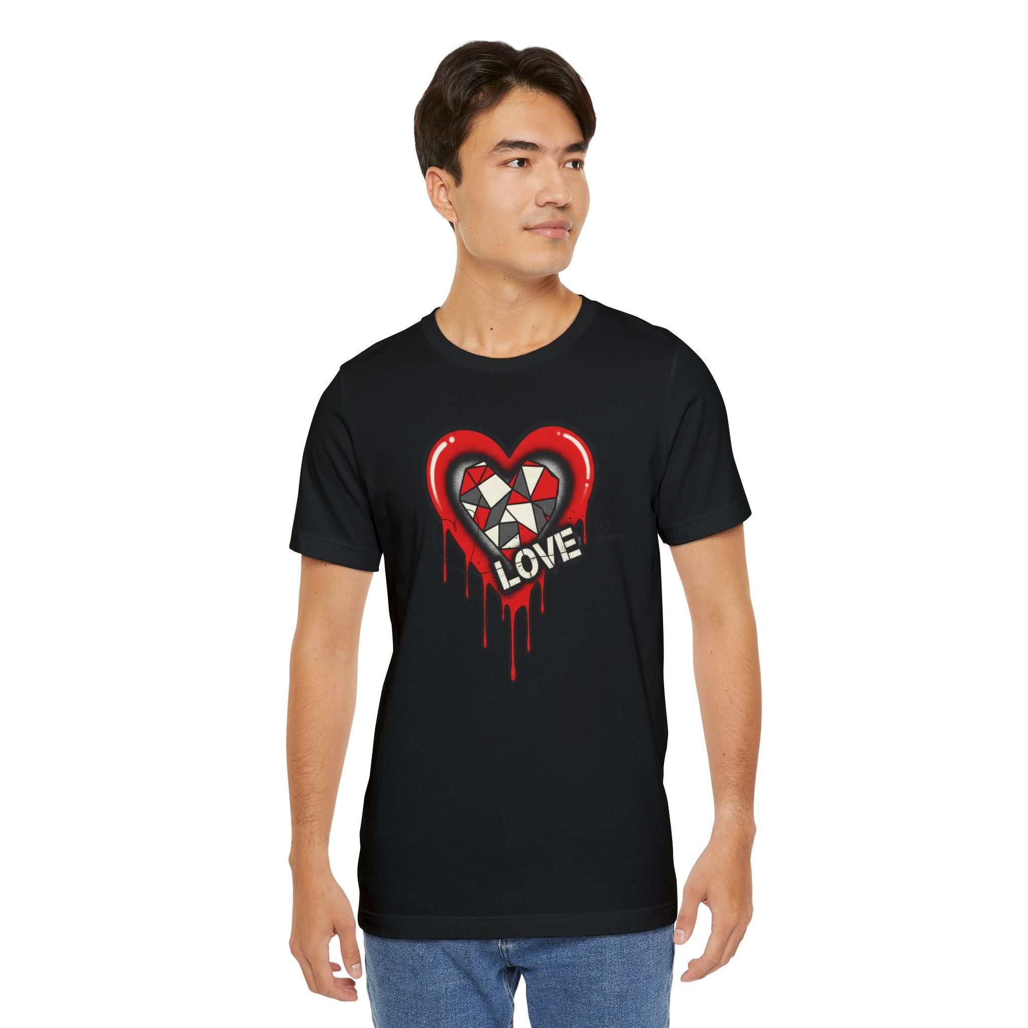 Dripping Heart "LOVE" Graphic T-Shirt — Edgy Valentine Streetwear