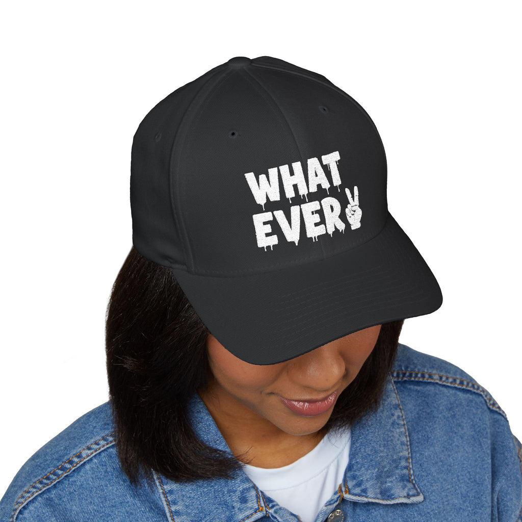 IT'S WHATEVER Embroidered Closed-Back Cap