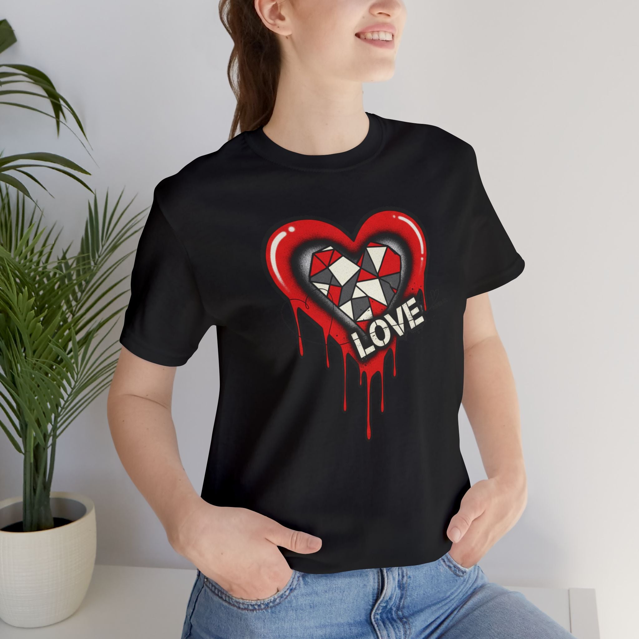Dripping Heart "LOVE" Graphic T-Shirt — Edgy Valentine Streetwear