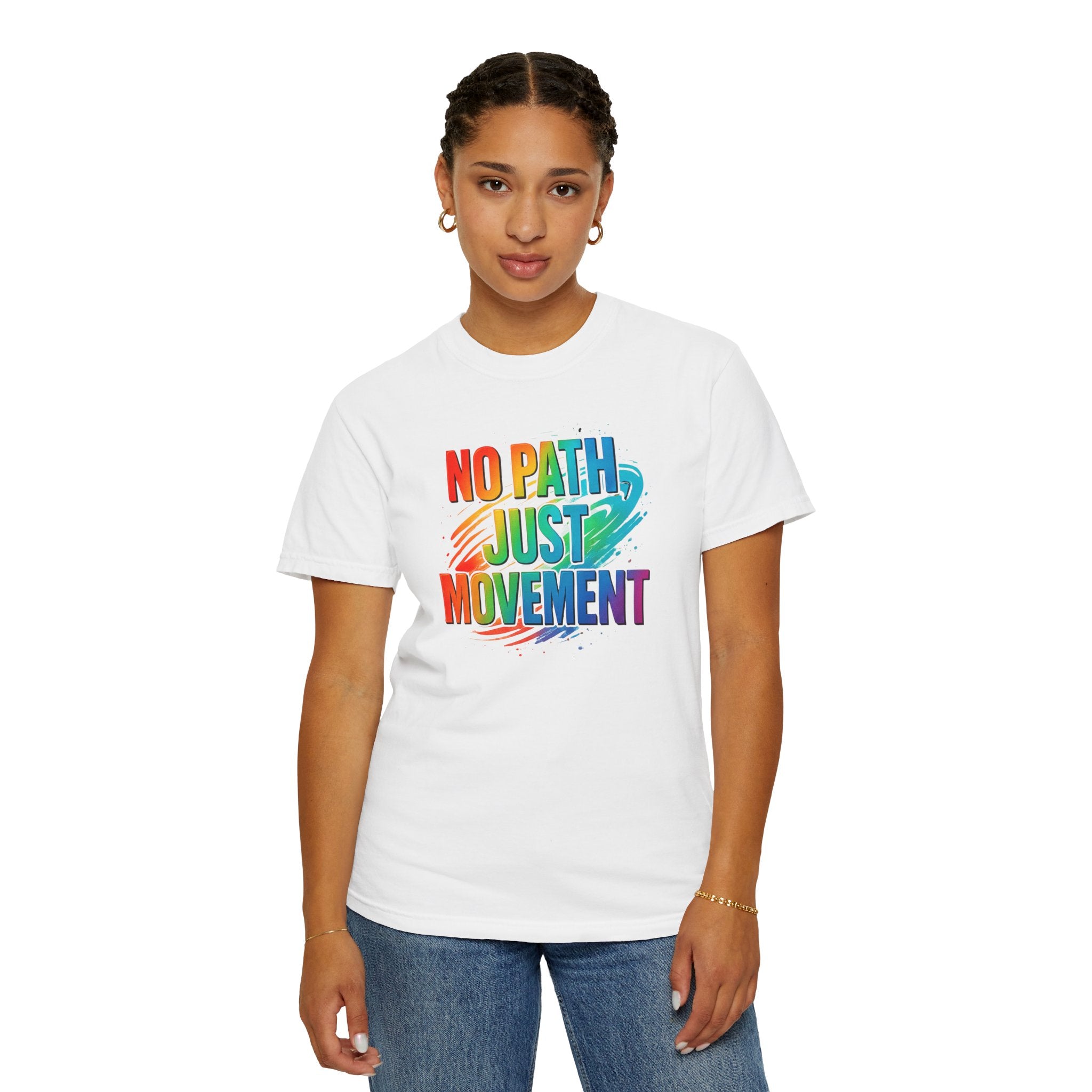 No Path Just Movement Rainbow Graphic T-Shirt