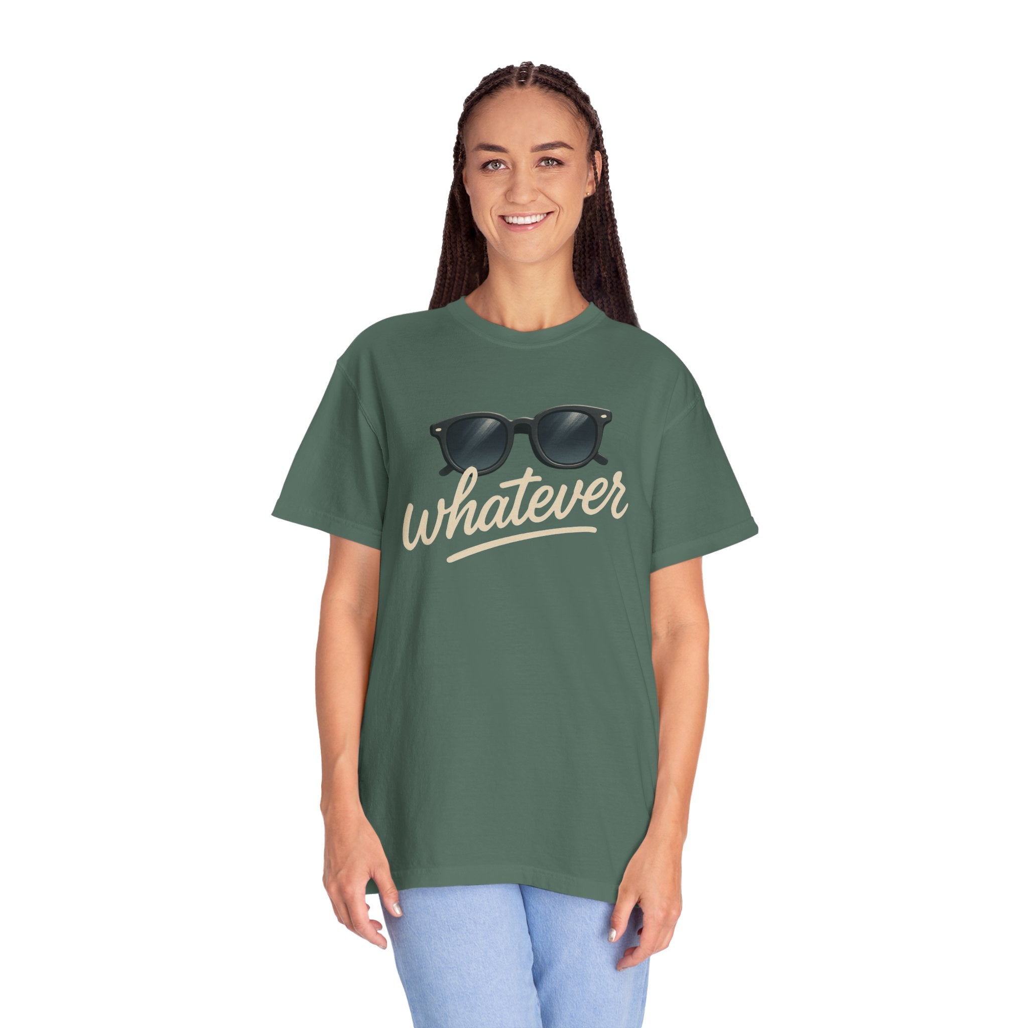 Whatever Sunglasses T-Shirt — Casual Graphic Tee with 'Whatever' Script
