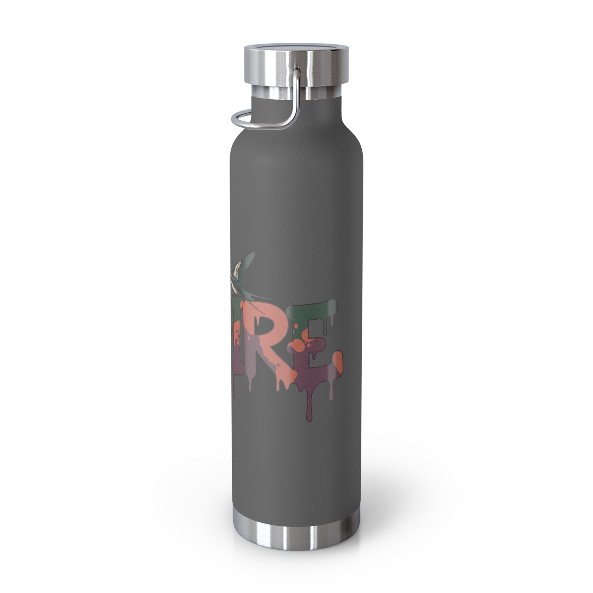 22oz Insulated Bottle — Inspire Drip Script, Matte Black