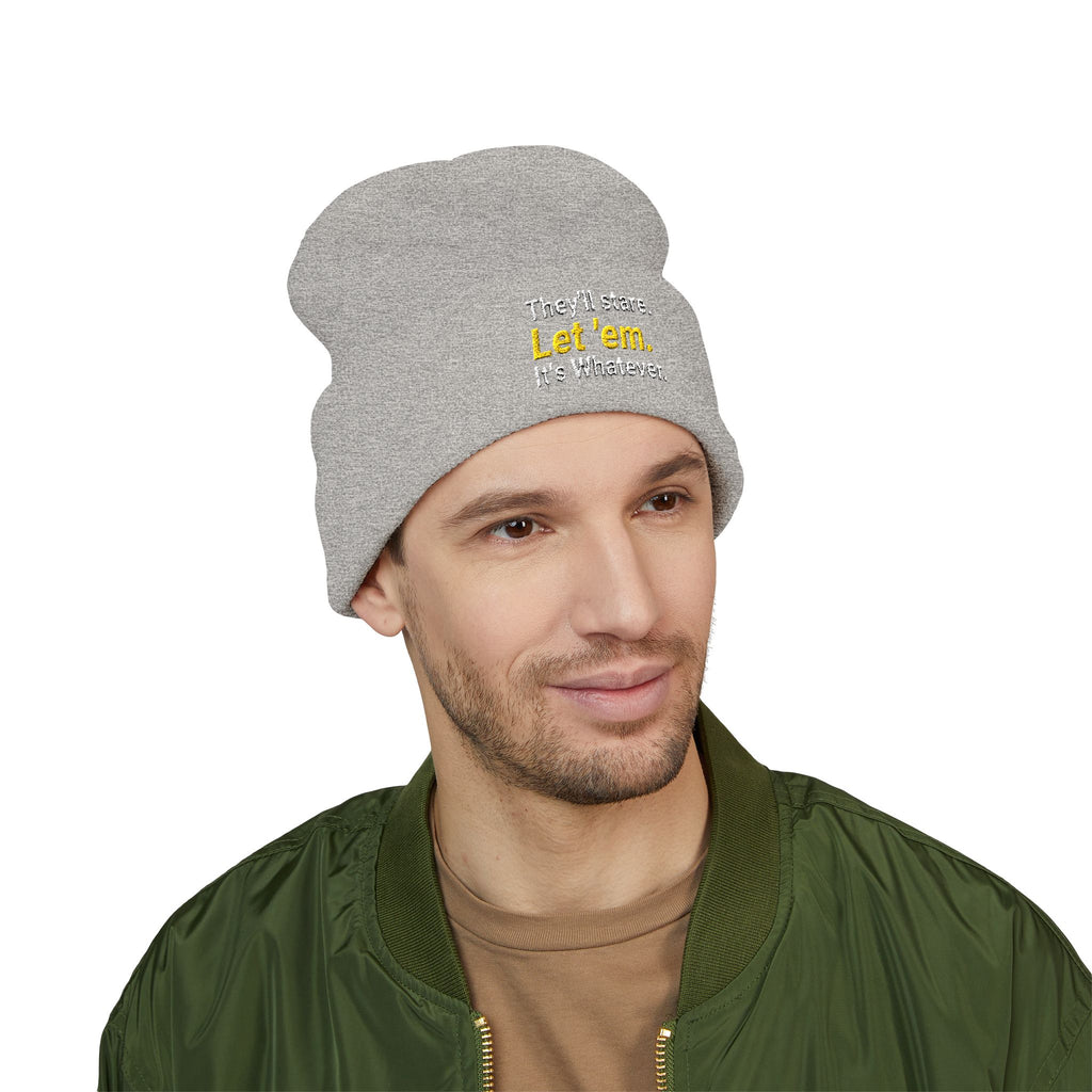 They'll Stare Embroidered Cuffed Beanie