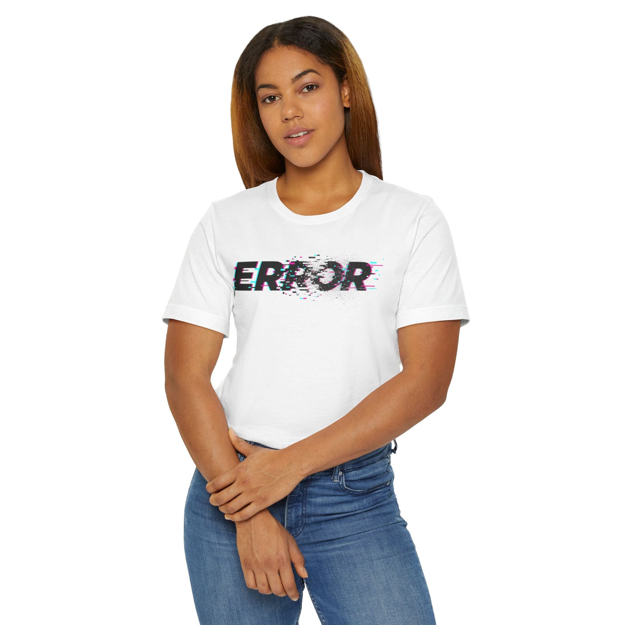 Error Glitch T-Shirt — Distressed Digital Graphic Tee