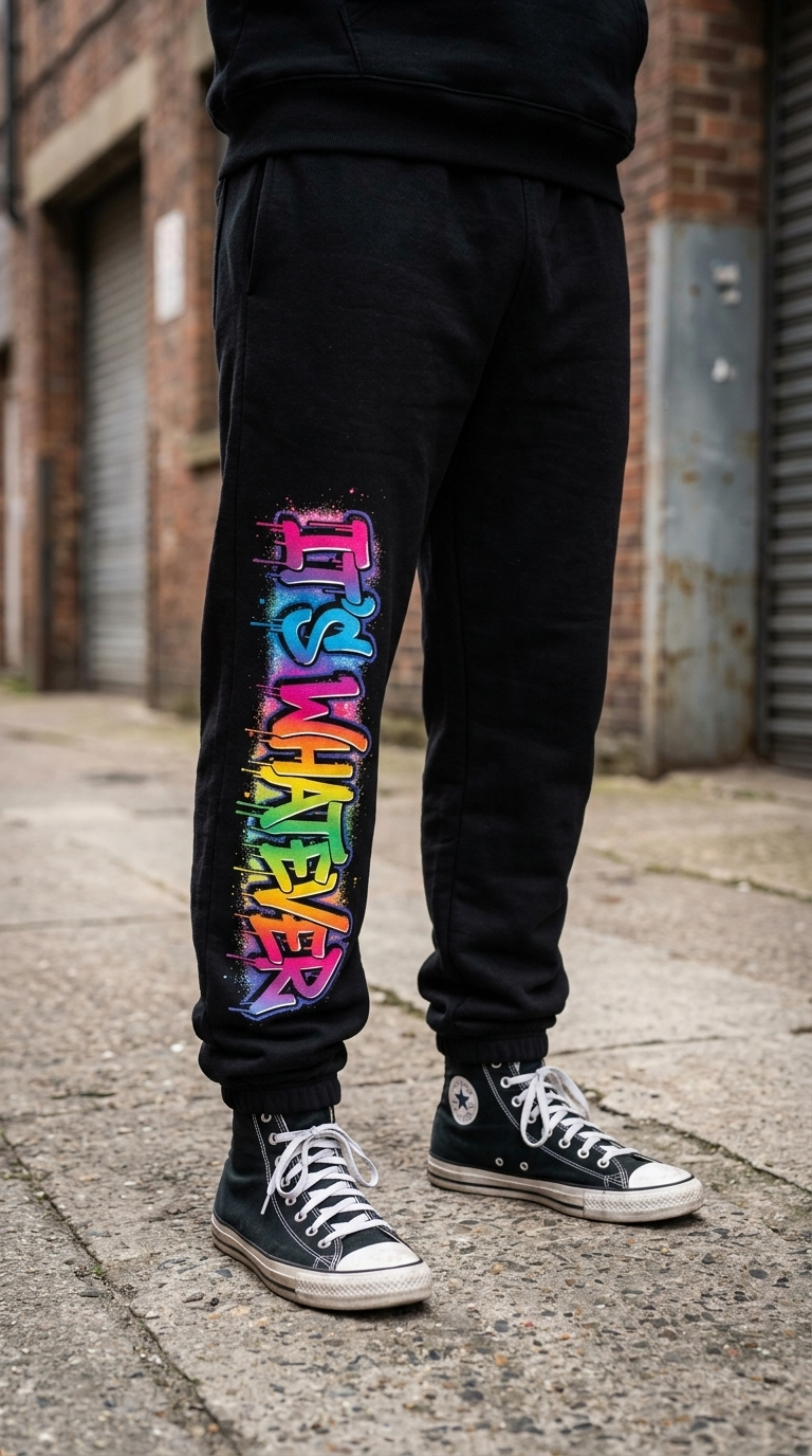 Graffiti "Is Whatever" Sweatpants &mdash; Colorful Streetwear Joggers