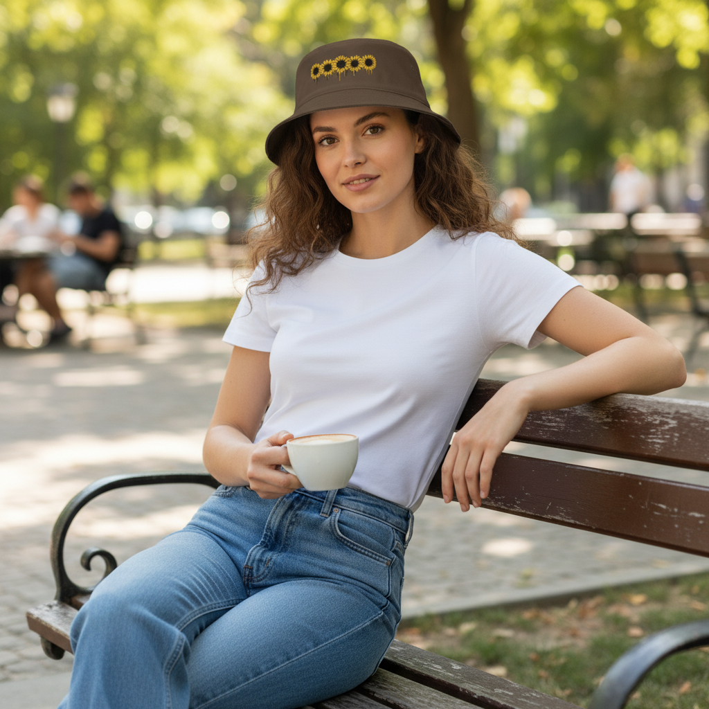 Sunflower Drip Bucket Hat