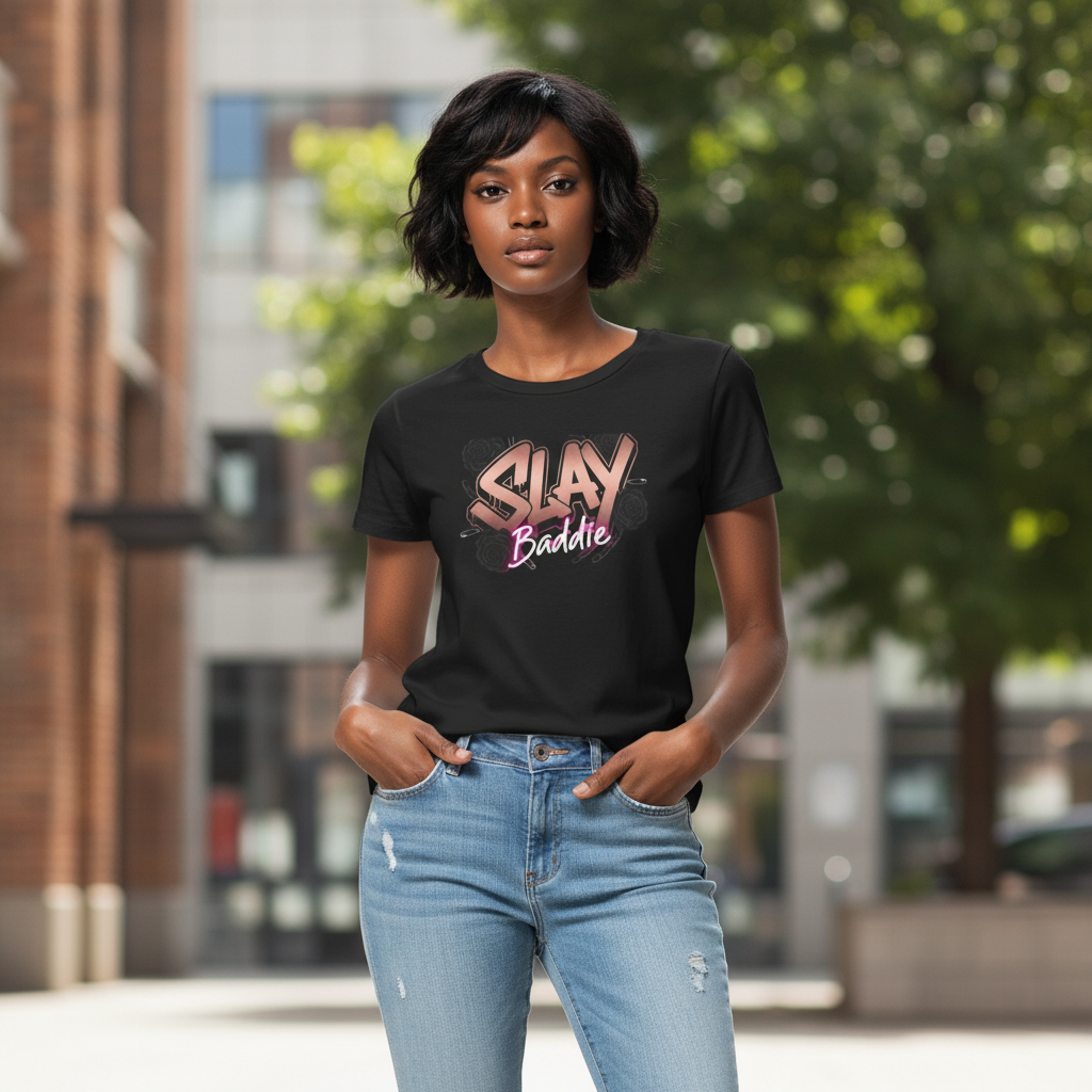 Slay Baddie T-Shirt — Graphic Feminine Streetwear Tee