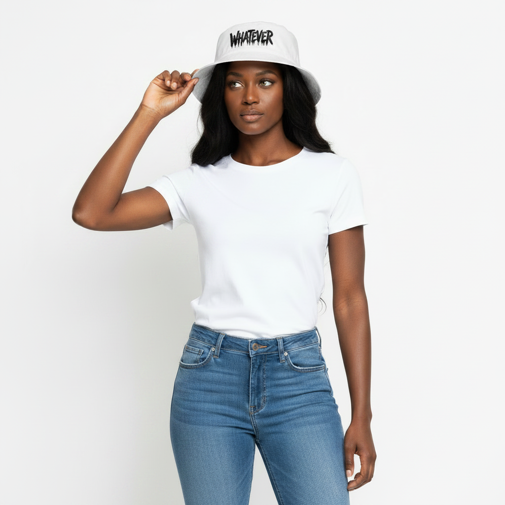 Whatever Embroidered Bucket Hat
