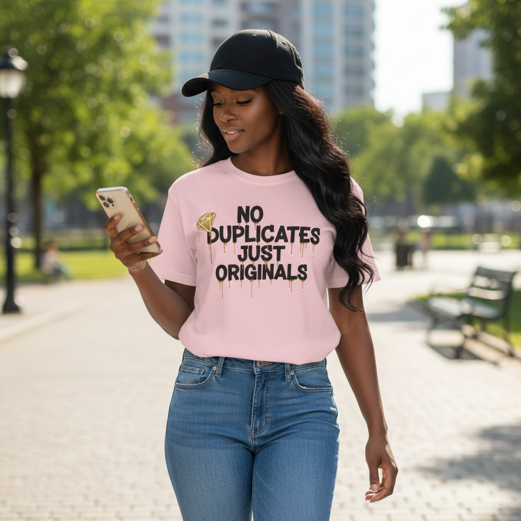 No Duplicates Just Originals T-Shirt — Bold Streetwear Graphic Tee