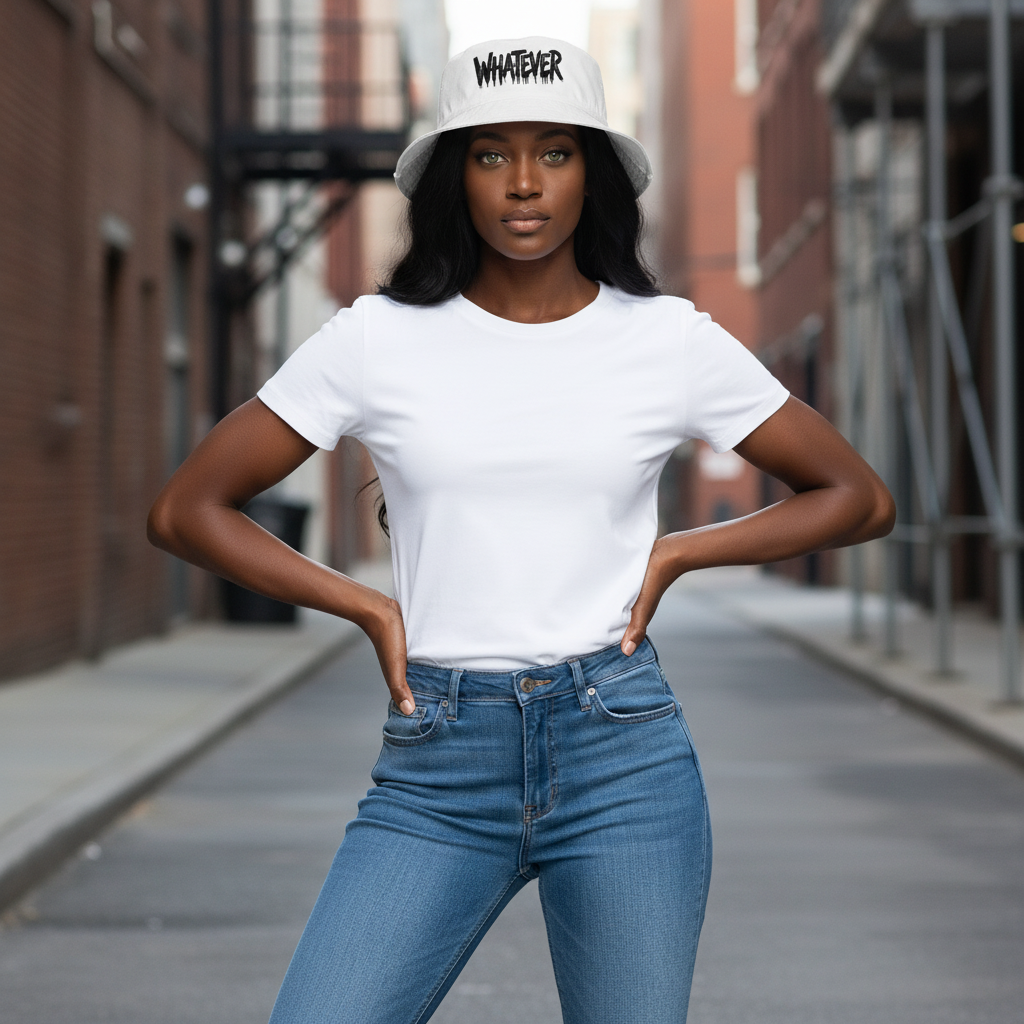 Whatever Embroidered Bucket Hat