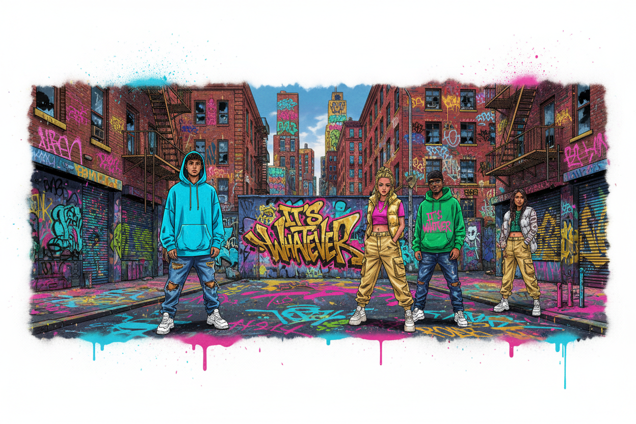 IT'S WHATEVER branded graffiti streetwear desktop wallpaper