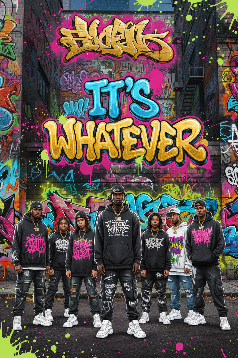 IT'S WHATEVER branded graffiti streetwear phone wallpaper