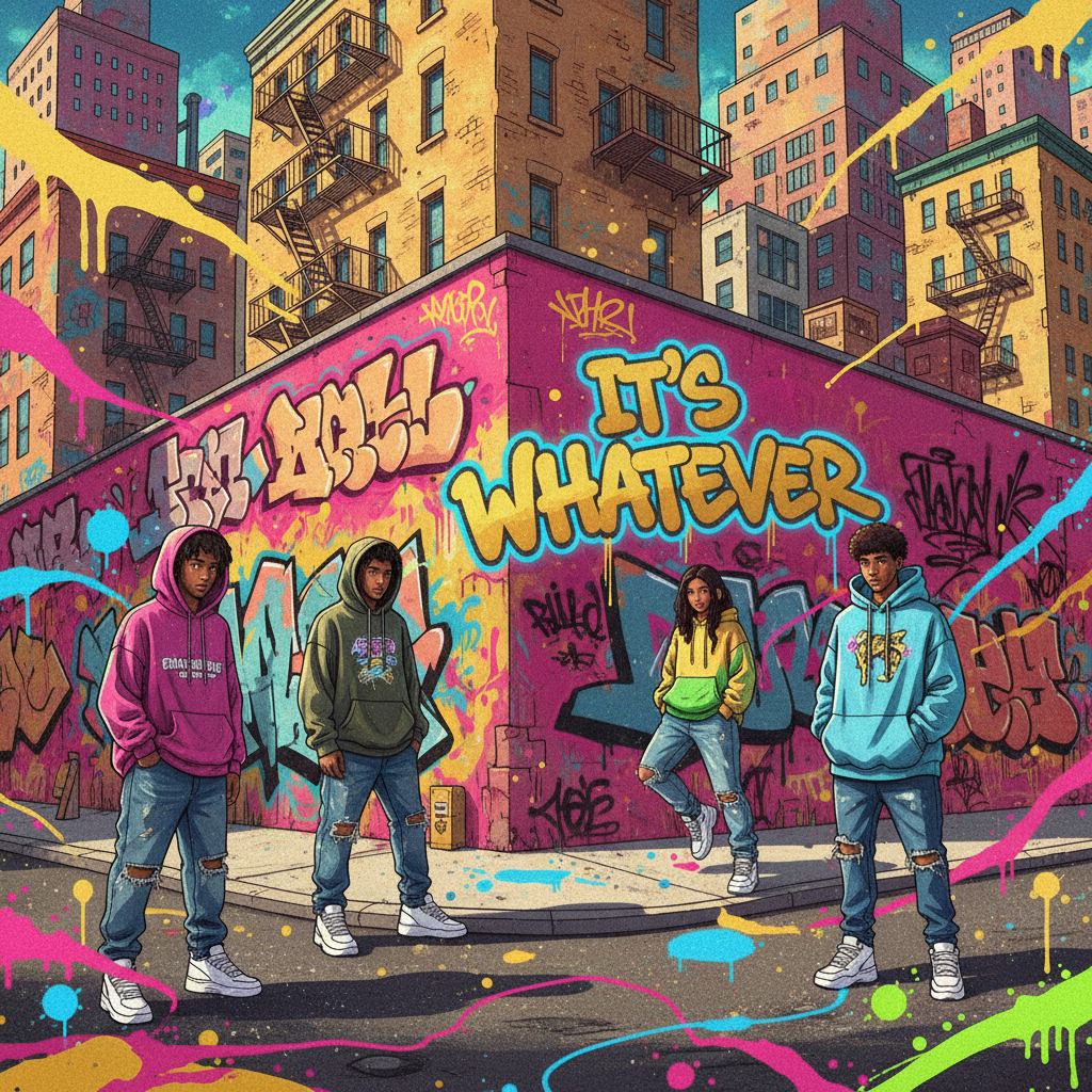 IT'S WHATEVER branded graffiti streetwear social media wallpaper