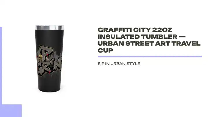 Graffiti City 22oz Insulated Tumbler &mdash; Urban Street Art Travel Cup by@Outfy