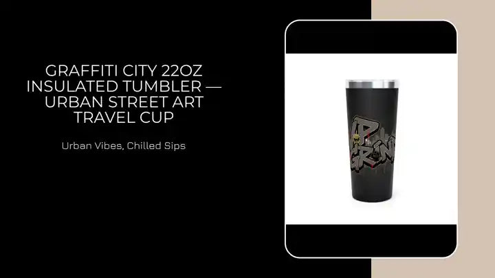 Graffiti City 22oz Insulated Tumbler &mdash; Urban Street Art Travel Cup by@Outfy