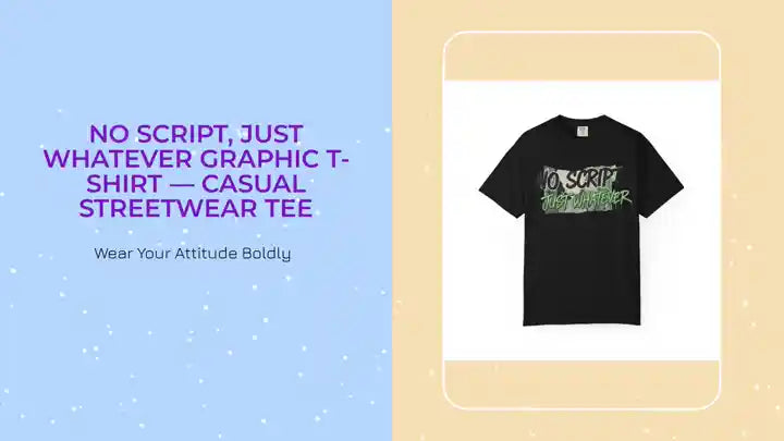 No Script, Just Whatever Graphic T-Shirt &mdash; Casual Streetwear Tee by@Outfy