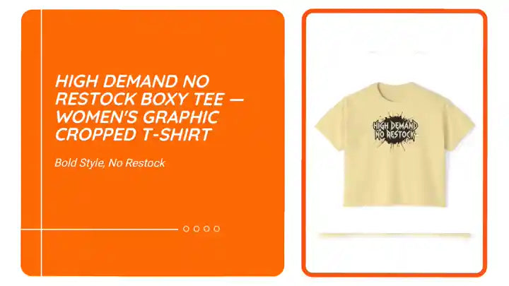 High Demand No Restock Boxy Tee &mdash; Women's Graphic Cropped T-Shirt by@Outfy