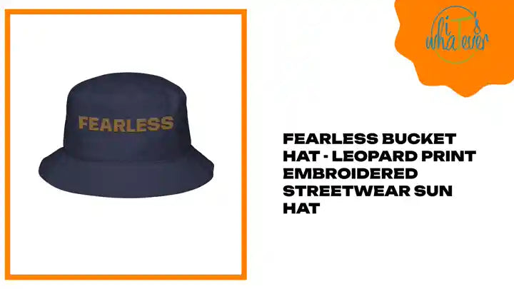 Fearless Bucket Hat - Leopard Print Embroidered Streetwear Sun Hat by@Outfy
