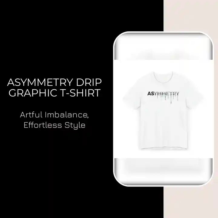 Asymmetry Drip Graphic T-Shirt by@Outfy