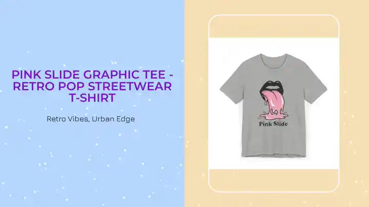 Pink Slide Graphic Tee - Retro Pop Streetwear T-Shirt by@Outfy