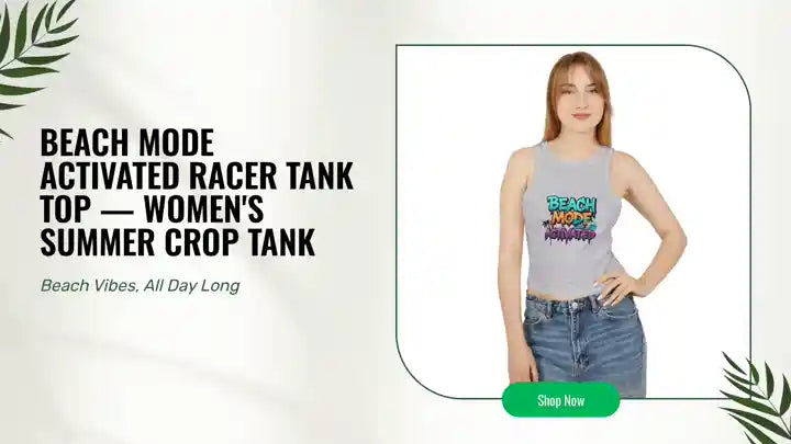 Beach Mode Activated Racer Tank Top &mdash; Women's Summer Crop Tank by@Outfy