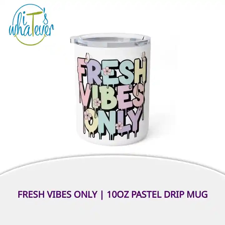 Fresh Vibes Only | 10oz Pastel Drip Mug by@Outfy