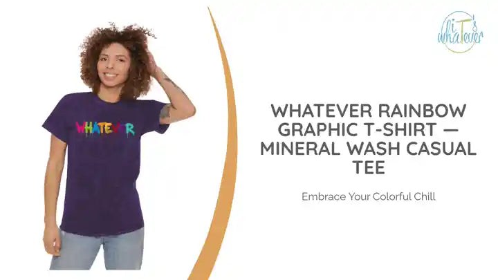 Whatever Rainbow Graphic T-Shirt &mdash; Mineral Wash Casual Tee by@Outfy