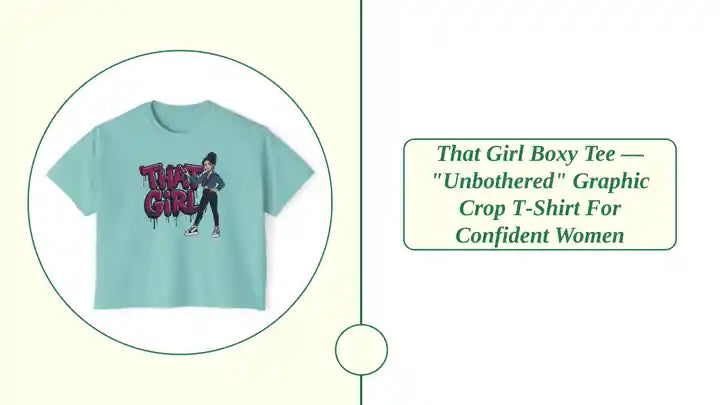 That Girl Boxy Tee &mdash; "Unbothered" Graphic Crop T‑Shirt for Confident Women by@Outfy