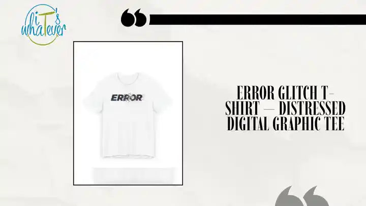 Error Glitch T-Shirt &mdash; Distressed Digital Graphic Tee by@Outfy