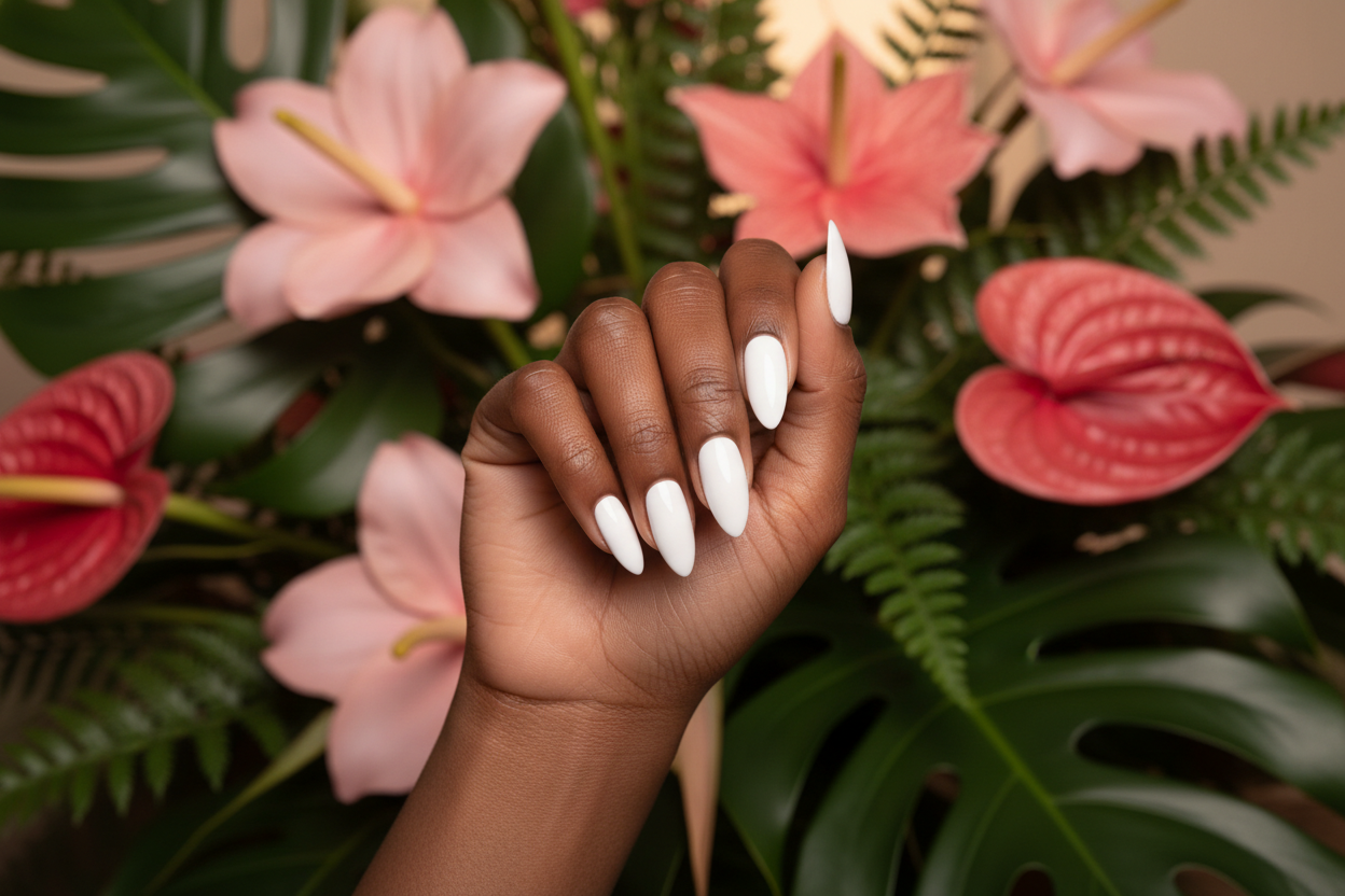 White Nails Floral Wallpaper – Digital Download